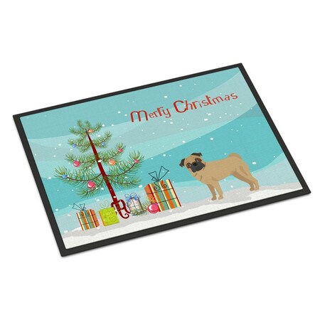 Carolines Treasures 24 x 36 in. Pug Christmas Tree Indoor or Outdoor Mat CK3481JMAT